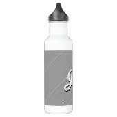 Dünne schwarze und weiße Streifen | Retro-Stilvorl Edelstahlflasche (Links)