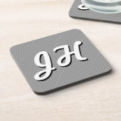 Dünne schwarze und weiße Streifen | Retro-Stilvorl Getränkeuntersetzer (Linke Seite)