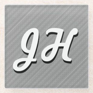 Dünne schwarze und weiße Streifen   Retro-Stilvorl Glasuntersetzer