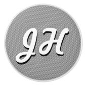 Dünne schwarze und weiße Streifen | Retro-Stilvorl Keramikknauf (Vorderseite)