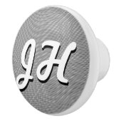 Dünne schwarze und weiße Streifen | Retro-Stilvorl Keramikknauf (Rechts)