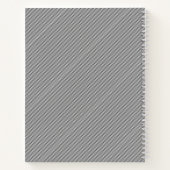 Dünne schwarze und weiße Streifen | Retro-Stilvorl Notizblock (Rückseite)