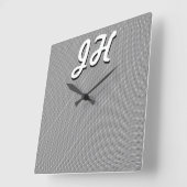 Dünne schwarze und weiße Streifen | Retro-Stilvorl Quadratische Wanduhr (Winkel)