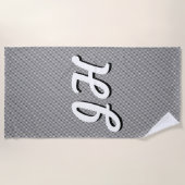 Dünne schwarze und weiße Streifen | Retro-Stilvorl Strandtuch (Vorderseite)