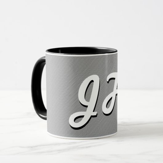 Dünne schwarze und weiße Streifen | Retro-Stilvorl Tasse (Vorderseite Links)