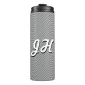 Dünne schwarze und weiße Streifen | Retro-Stilvorl Thermosbecher (Vorderseite)