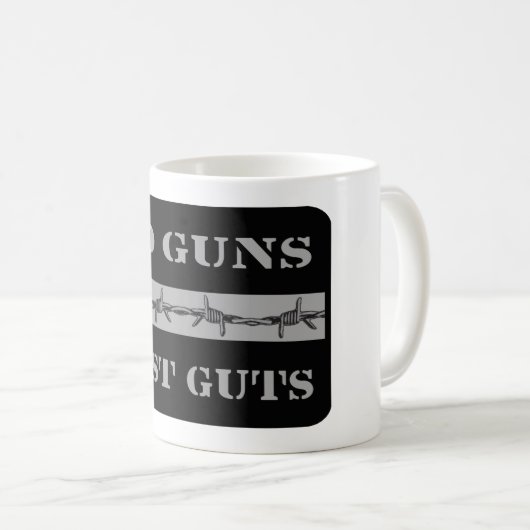 DÜNNE SILBERNE LINIE keine Gewehr-gerade Kaffeetasse (VorderseiteRechts)