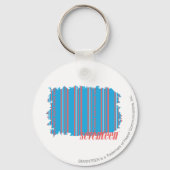 Dünne Streifen Aqua 4 Schlüsselanhänger (Vorderseite)