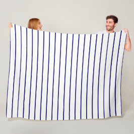 Dünne Streifen, blau auf weiß Fleecedecke