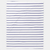 Dünne Streifen, blau auf weiß Fleecedecke (Vorderseite)