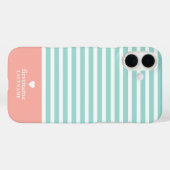 Dünne Streifen Hochskalierbare aquamarine Heart Mo Case-Mate iPhone Hülle (Rückseite (Horizontal))