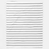 Dünne Streifen, Holzkohle grau auf weiß Fleecedecke (Vorderseite)