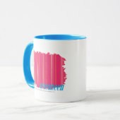 Dünne Streifen-Magenta 2 Tasse (Vorderseite Links)