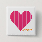 Dünne Streifen-Magenta 4 Button (Vorderseite)