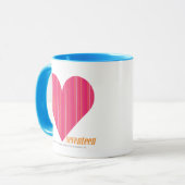 Dünne Streifen-Magenta 4 Tasse (Vorderseite Links)