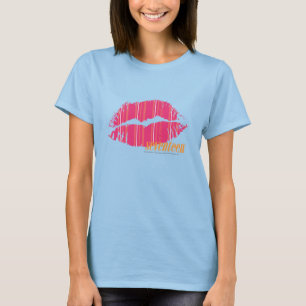 Dünne Streifen Magenta T-Shirt