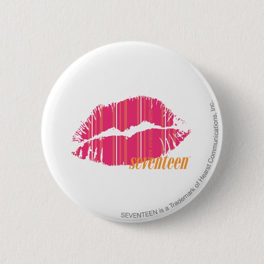 Dünne Streifen magentarot Button (Vorderseite)