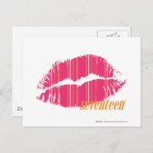 Dünne Streifen magentarot Postkarte (Vorne/Hinten)