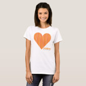 Dünne Streifen-Orange 3 T-Shirt (Vorne ganz)