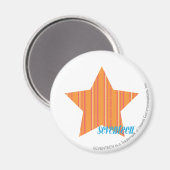 Dünne Streifen Orange 4 Magnet (Vorderseite/Rückseite)