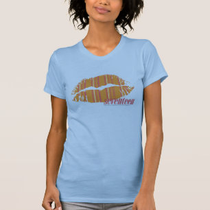 Dünne Streifen orange T-Shirt