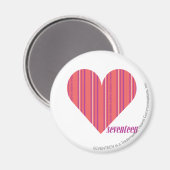 Dünne Streifen Pink 3 Magnet (Vorderseite/Rückseite)