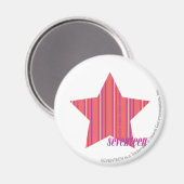 Dünne Streifen Pink 4 Magnet (Vorderseite/Rückseite)