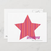 Dünne Streifen Pink 4 Postkarte (Vorne/Hinten)