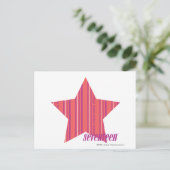 Dünne Streifen Pink 4 Postkarte (Stehend Vorderseite)