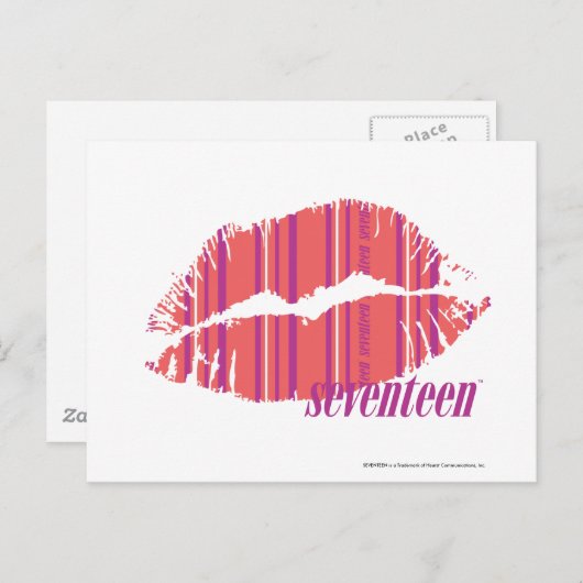 Dünne Streifen rosa Postkarte (Vorne/Hinten)