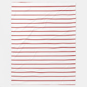 dünne Streifen, rot auf weiß Fleecedecke (Vorderseite)