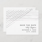 Dünne Streifen Save the Date Postkarte (Vorne/Hinten)