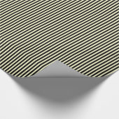 Dünne Streifen - Schwarz und Creme Geschenkpapier (Ecke)