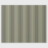 Dünne Streifen - Schwarz und Creme Geschenkpapier (Flach)