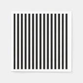 Dünne Streifen - Schwarz und Weiß Serviette (Vorderseite)