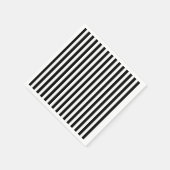 Dünne Streifen - Schwarz und Weiß Serviette (Ecke)