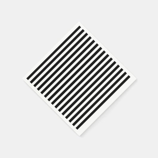 Dünne Streifen - Schwarz und Weiß Serviette (Ecke)