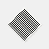 Dünne Streifen - Schwarz und Weiß Serviette (Ecke)
