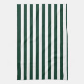 Dünne Streifen - weiß und dunkelgrün Geschirrtuch (Vertikal)