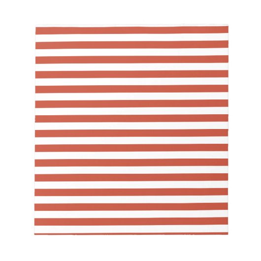 Dünne Streifen - weiß und dunkelpastellrot Notizblock (Vorderseite)