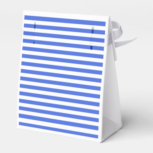 Dünne Streifen - Weiß und Royal Blue Geschenkschachtel (Rückseite)