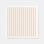 Dünne Streifen - Weiße und tiefe Pfirsichfarben Serviette (Vorderseite)