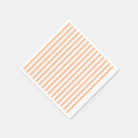Dünne Streifen - Weiße und tiefe Pfirsichfarben Serviette (Ecke)