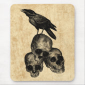 Dünne Überbleibsel-Krähen-Schädel-gotische Kunst Mousepad (Vorne)