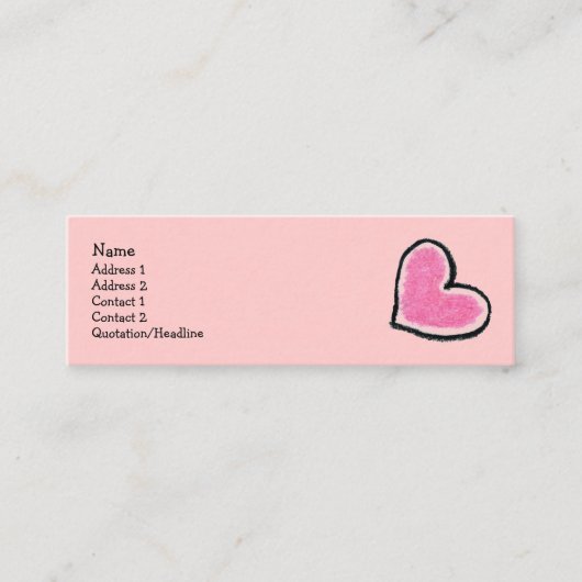 Dünne Visitenkarte des ROSA HERZENS (Vorderseite)