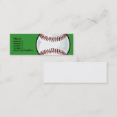 Dünne Visitenkarte-Schablone - Baseball Mini Visitenkarte (Vorne/Hinten)