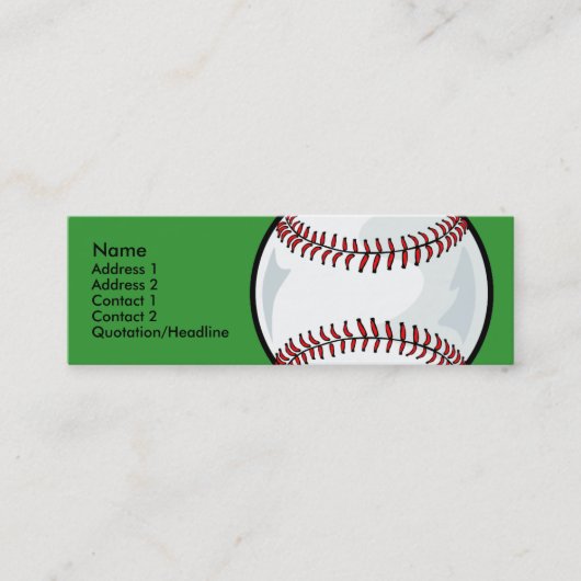 Dünne Visitenkarte-Schablone - Baseball Mini Visitenkarte (Vorderseite)