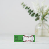 Dünne Visitenkarte-Schablone - Baseball Mini Visitenkarte (Stehend Vorderseite)