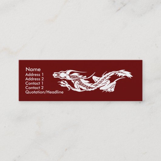 Dünne Visitenkarte-Schablone - Drache Mini Visitenkarte (Vorderseite)