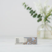 Dünne Visitenkarten KinderRetro Rockets Mini Visitenkarte (Stehend Vorderseite)